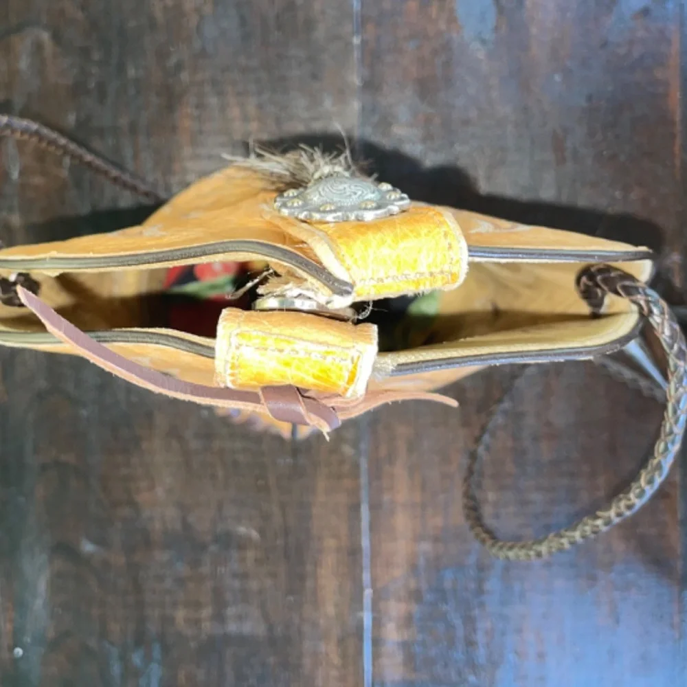 Rios Of Mercedes Western Cowboy Tanned Ostrich Leather Boot‎ Crossbody Wine Bag